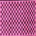 Square Machine Washable Checkered Purple Modern Area Rugs, wshabs233pur