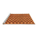 Sideview of Machine Washable Checkered Orange Modern Area Rugs, wshabs233org