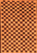 Machine Washable Checkered Orange Modern Area Rugs, wshabs233org