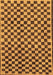 Machine Washable Checkered Brown Modern Rug, wshabs233brn