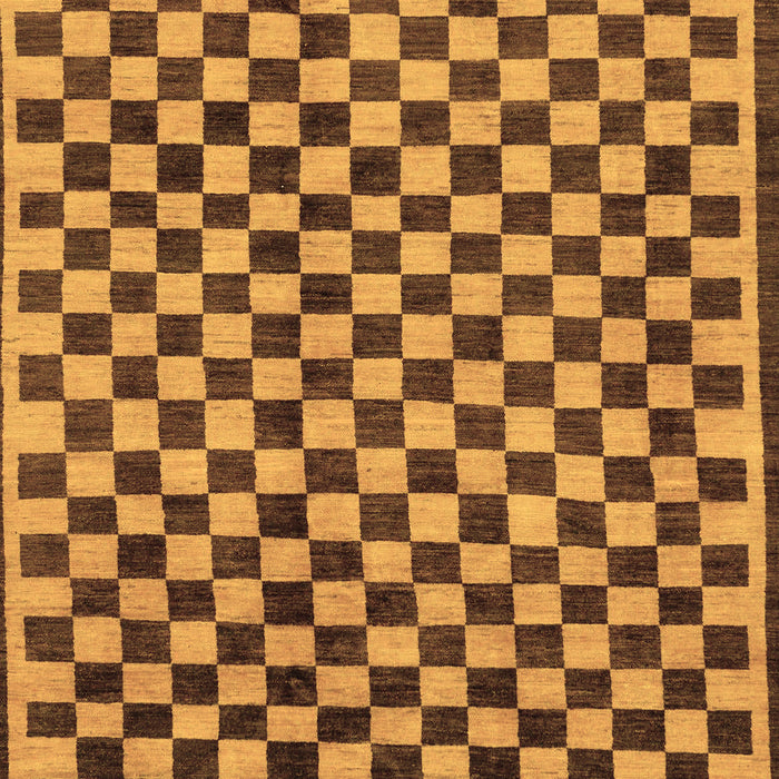Machine Washable Checkered Brown Modern Rug, wshabs233brn