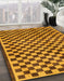 Abstract Orange Checkered Rug in Family Room, abs233