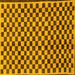 Square Checkered Yellow Modern Rug, abs233yw