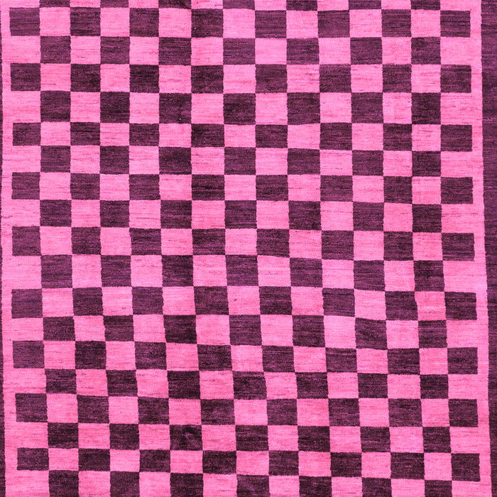 Machine Washable Checkered Purple Modern Area Rugs, wshabs233pur
