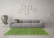 Machine Washable Checkered Turquoise Modern Area Rugs in a Living Room,, wshabs233turq