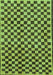 Machine Washable Checkered Turquoise Modern Area Rugs, wshabs233turq