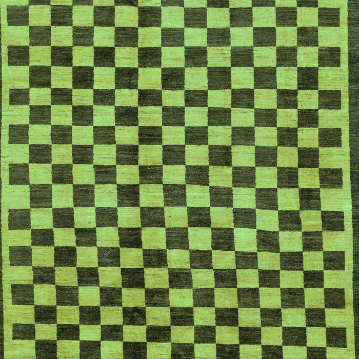 Machine Washable Checkered Turquoise Modern Area Rugs, wshabs233turq