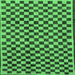 Square Machine Washable Checkered Emerald Green Modern Area Rugs, wshabs233emgrn