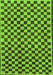 Machine Washable Checkered Green Modern Area Rugs, wshabs233grn