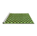 Sideview of Machine Washable Checkered Turquoise Modern Area Rugs, wshabs233turq