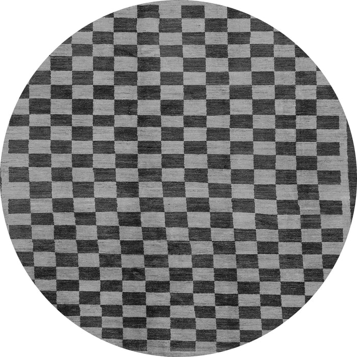 Round Checkered Gray Modern Rug, abs233gry
