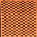 Square Checkered Orange Modern Rug, abs233org