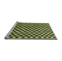 Sideview of Machine Washable Checkered Light Blue Modern Rug, wshabs233lblu