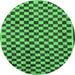 Round Checkered Emerald Green Modern Rug, abs233emgrn