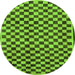 Round Checkered Green Modern Rug, abs233grn