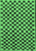 Machine Washable Checkered Emerald Green Modern Area Rugs, wshabs233emgrn