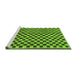 Sideview of Machine Washable Checkered Green Modern Area Rugs, wshabs233grn