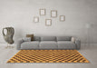 Machine Washable Checkered Brown Modern Rug in a Living Room,, wshabs233brn