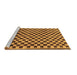 Sideview of Machine Washable Checkered Brown Modern Rug, wshabs233brn