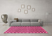 Machine Washable Checkered Pink Modern Rug in a Living Room, wshabs233pnk