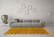 Machine Washable Checkered Yellow Modern Rug in a Living Room, wshabs233yw