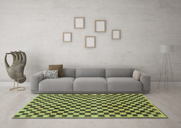 Machine Washable Checkered Light Blue Modern Rug in a Living Room, wshabs233lblu