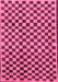 Machine Washable Checkered Pink Modern Rug, wshabs233pnk