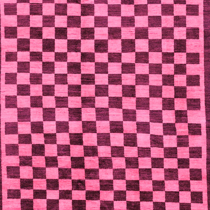 Machine Washable Checkered Pink Modern Rug, wshabs233pnk