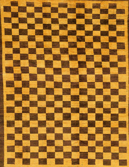 Abstract Orange Checkered Rug, abs233