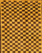 Abstract Orange Checkered Rug, abs233