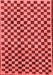 Checkered Red Modern Area Rugs