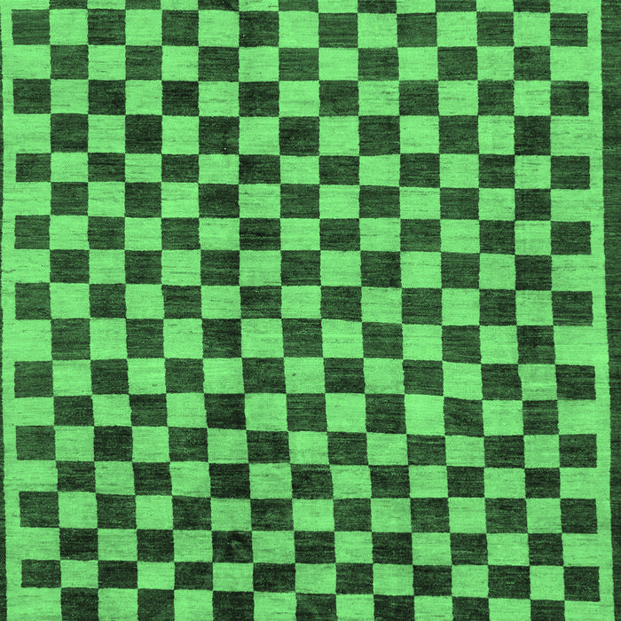 Checkered Emerald Green Modern Rug, abs233emgrn