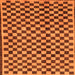 Square Machine Washable Checkered Orange Modern Area Rugs, wshabs233org