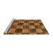 Sideview of Machine Washable Abstract Saddle Brown Rug, wshabs234