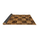 Sideview of Abstract Saddle Brown Modern Rug, abs234