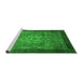 Sideview of Machine Washable Abstract Green Modern Area Rugs, wshabs2340grn