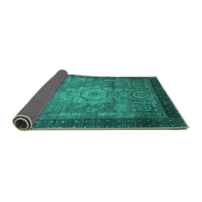 Sideview of Abstract Turquoise Modern Rug, abs2340turq