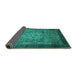 Sideview of Abstract Turquoise Modern Rug, abs2340turq