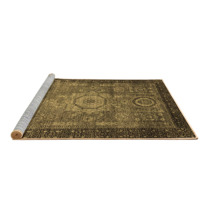 Sideview of Machine Washable Abstract Brown Modern Rug, wshabs2340brn