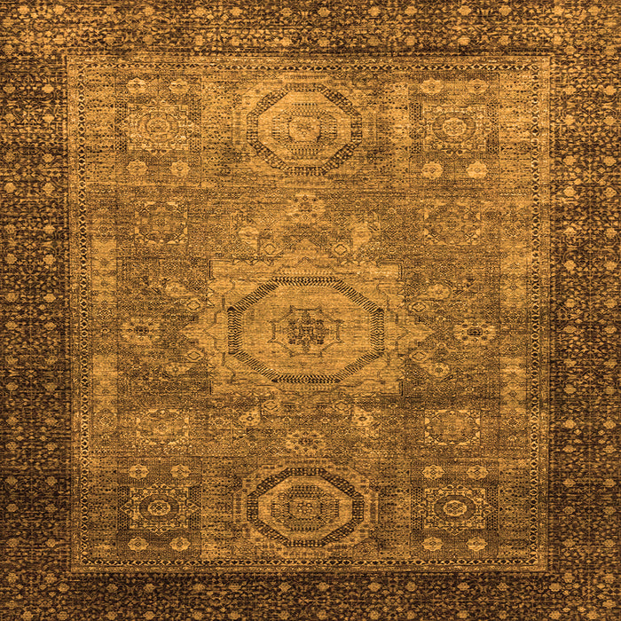 Square Machine Washable Abstract Orange Modern Area Rugs, wshabs2340org