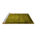 Sideview of Machine Washable Abstract Yellow Modern Rug, wshabs2340yw