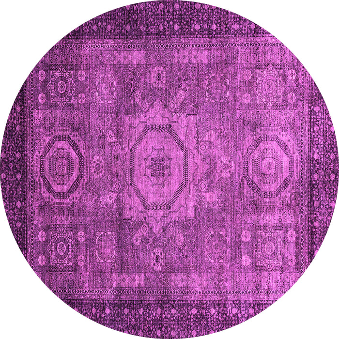 Round Abstract Pink Modern Rug, abs2340pnk