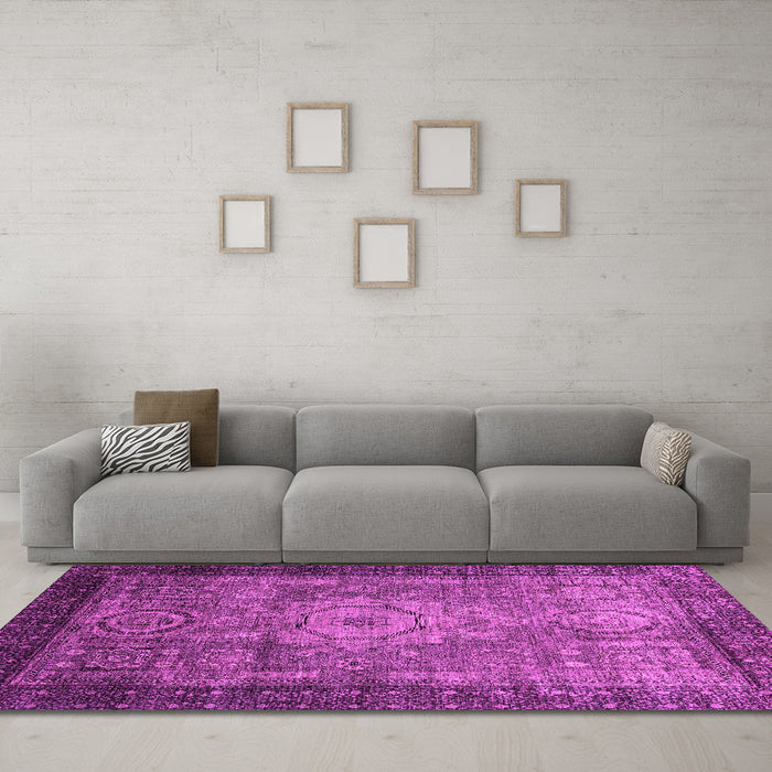 Machine Washable Abstract Pink Modern Rug in a Living Room, wshabs2340pnk
