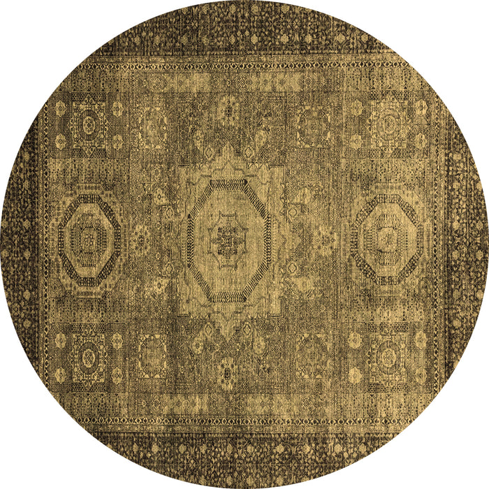 Round Machine Washable Abstract Brown Modern Rug, wshabs2340brn