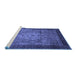 Sideview of Machine Washable Abstract Blue Modern Rug, wshabs2340blu