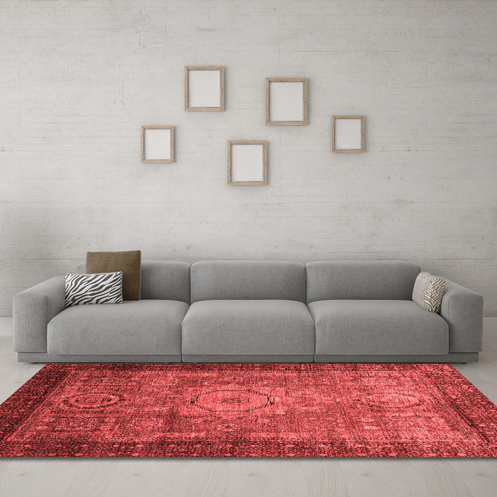 Modern Red Washable Rugs