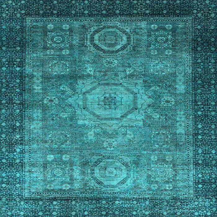 Square Machine Washable Abstract Light Blue Modern Rug, wshabs2340lblu