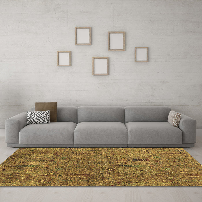 Machine Washable Abstract Brown Modern Rug in a Living Room,, wshabs2341brn