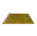 Sideview of Machine Washable Abstract Yellow Modern Rug, wshabs2341yw