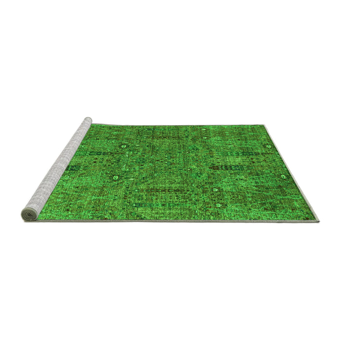 Sideview of Machine Washable Abstract Green Modern Area Rugs, wshabs2341grn